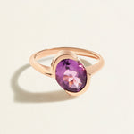 Arc Dark Amethyst Oval Ring
